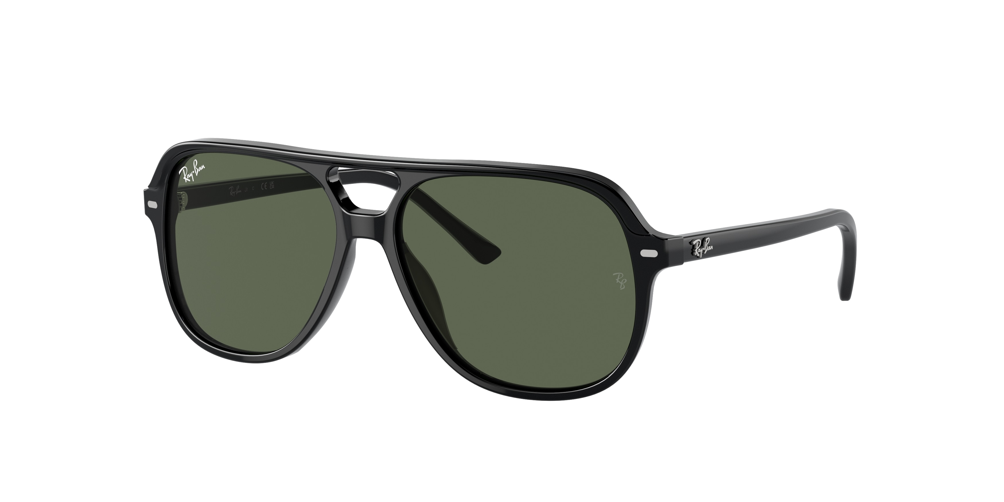 Ray - Ban Enfant RJ9096S Junior Bill 100/71 Lunettes De Soleil AcéTate Noir Vert Carré Normale-image